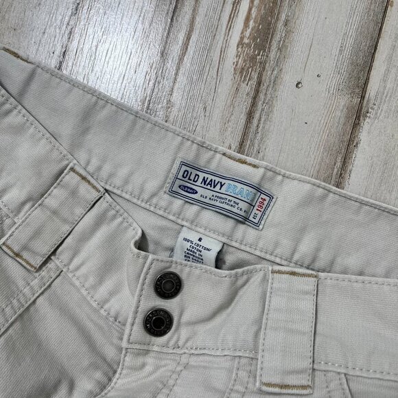 2000s Y2k Old Navy Khaki Cream Mini Skirt Ruffle Hem Womens Size 6 - Picture 2 of 5